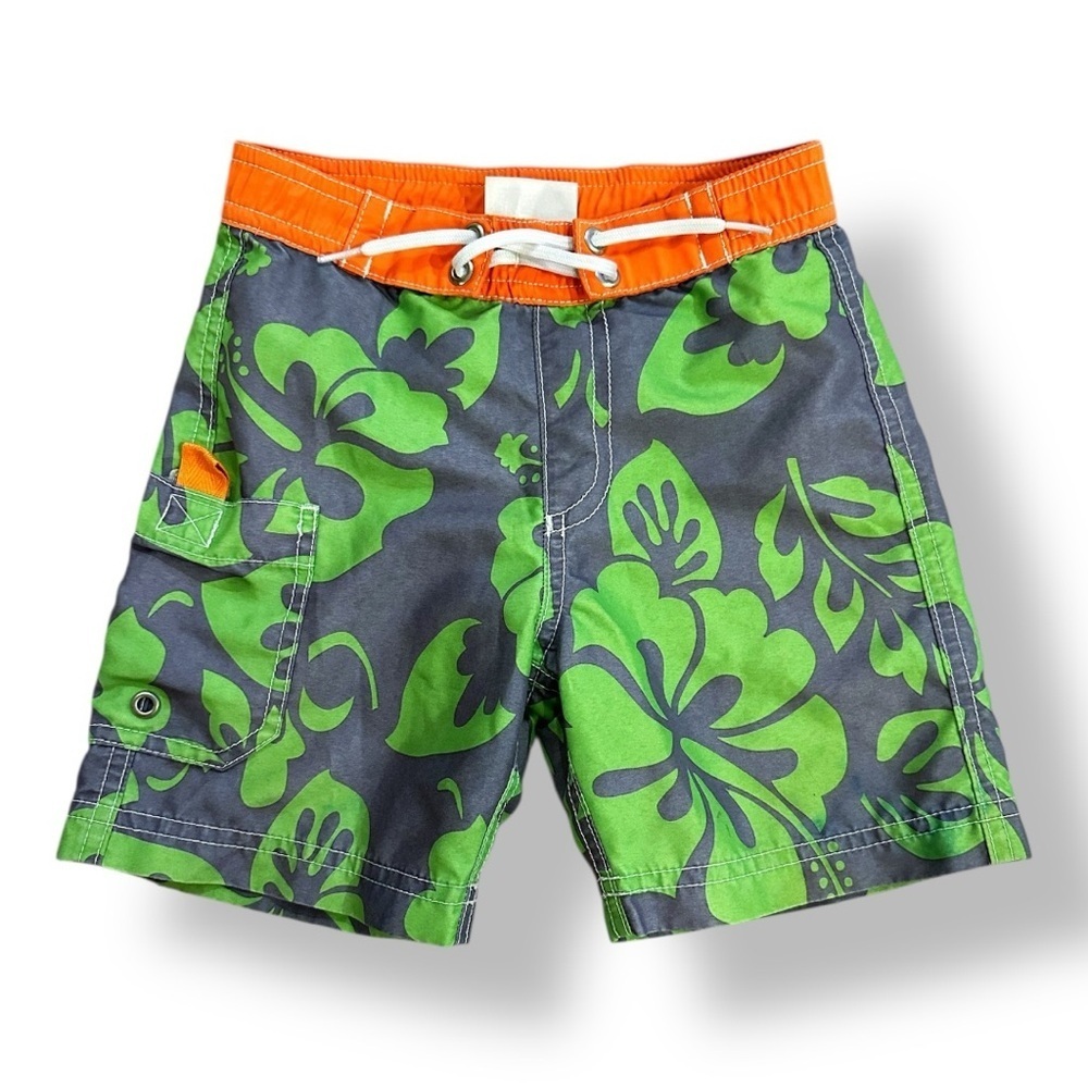 Hanna Andersson | Tropical Floral Print Swim Trunks (3T) 🌺